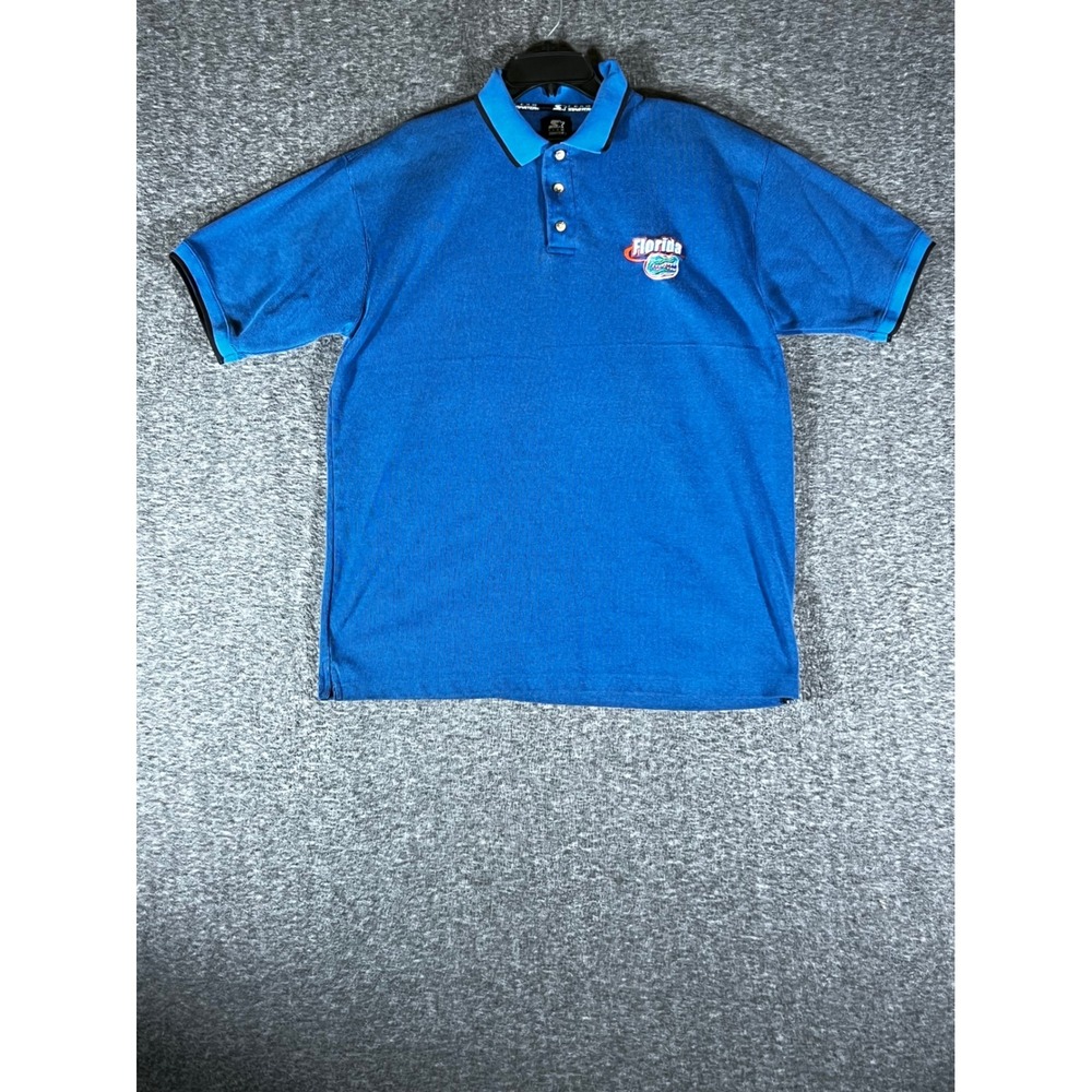 Starter Mens Florida Gators Polo‎ Shirt Blue Embroidered Logo Size Large NCAA